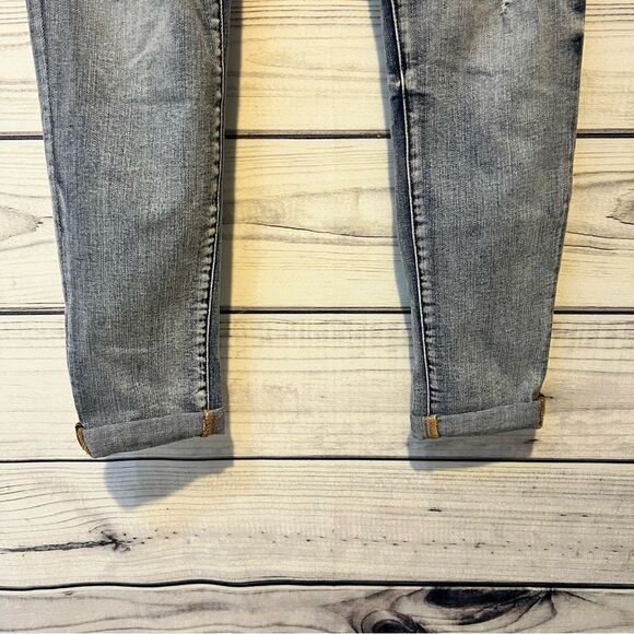 KanCan Clairie Mid Rise Distressed Button Fly Boyfriend Jean - Picture 6 of 12